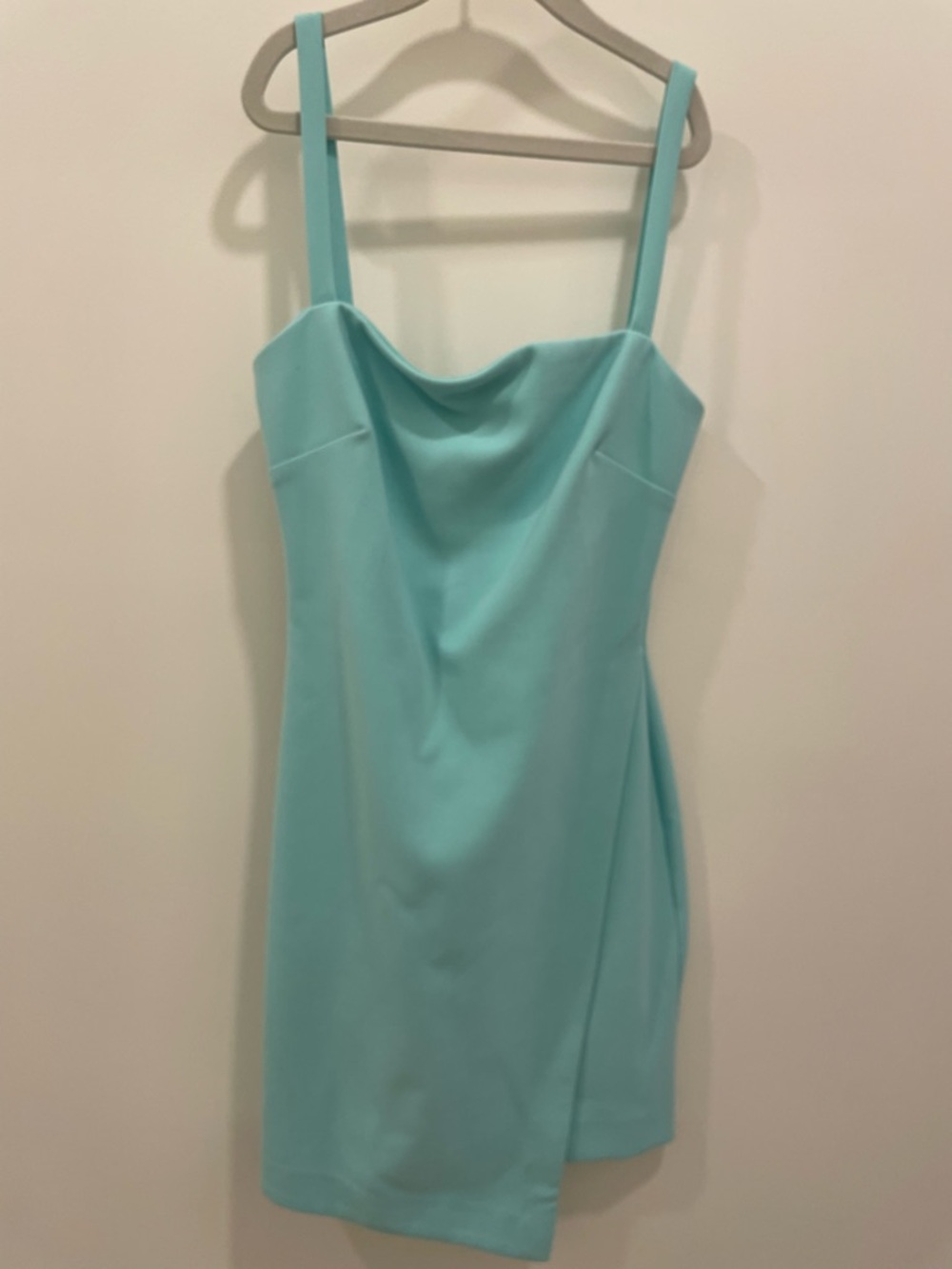 Likely Aqua Cowl-Neck Mini Dress